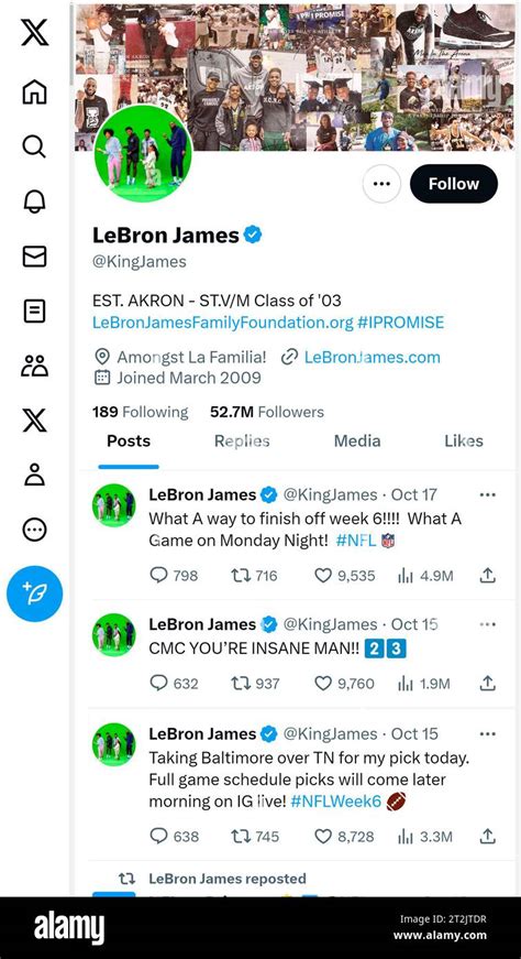 lebron james twitter page.
